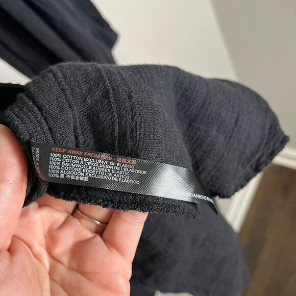 Free People Dress Women’s Large Black Gaia Mini Gauzy Boho Oversized Whimsigoth - Picture 7 of 11